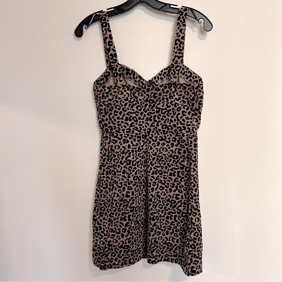 NWT Wild Fable Leopard Corduroy Zip front Mini Dress, XS - Picture 3 of 8